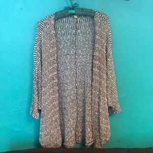 SOLD Slouchy Boho black and white sweater